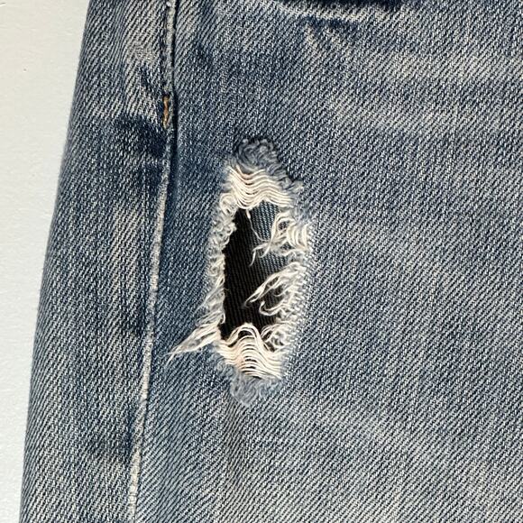 7 FOR ALL MANKIND Distressed Flare Jeans Womans size 28 X 29 Low Rise Vintage - Picture 4 of 15